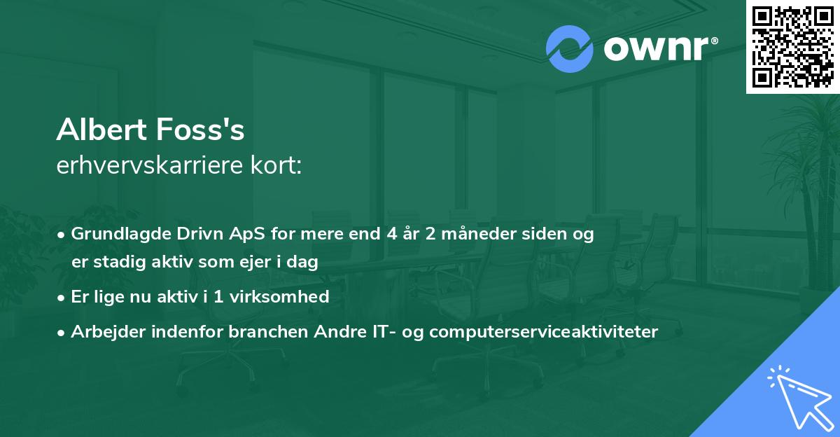 Albert Foss's erhvervskarriere kort