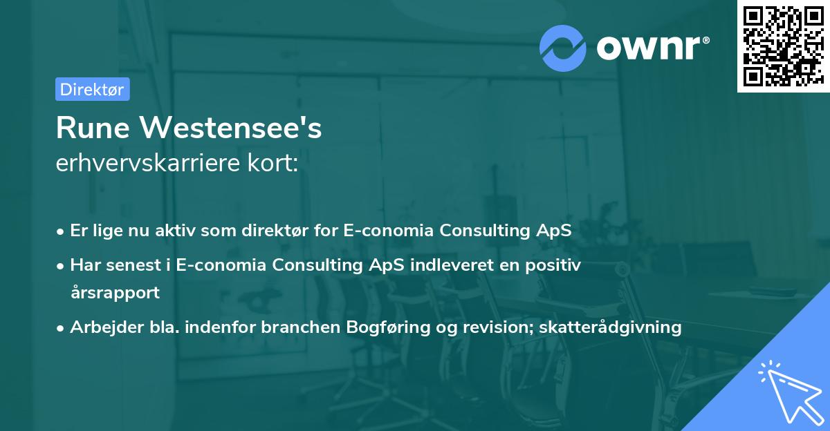 Rune Westensee's erhvervskarriere kort