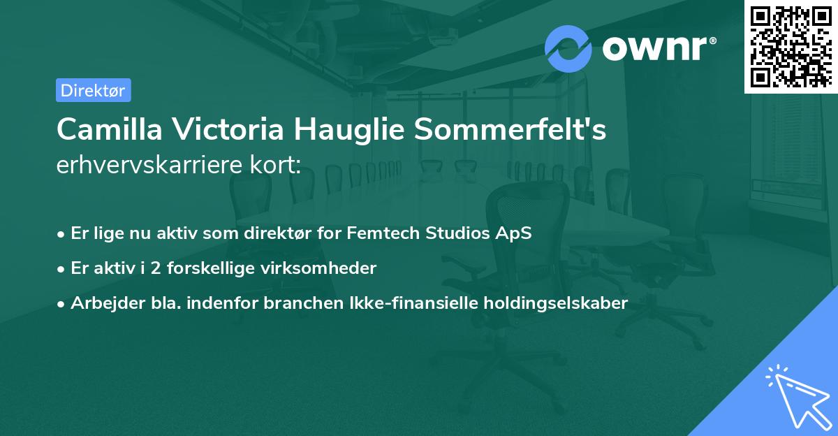 Camilla Victoria Hauglie Sommerfelt's erhvervskarriere kort