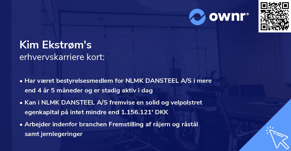 Kim Ekstrøm's erhvervskarriere kort