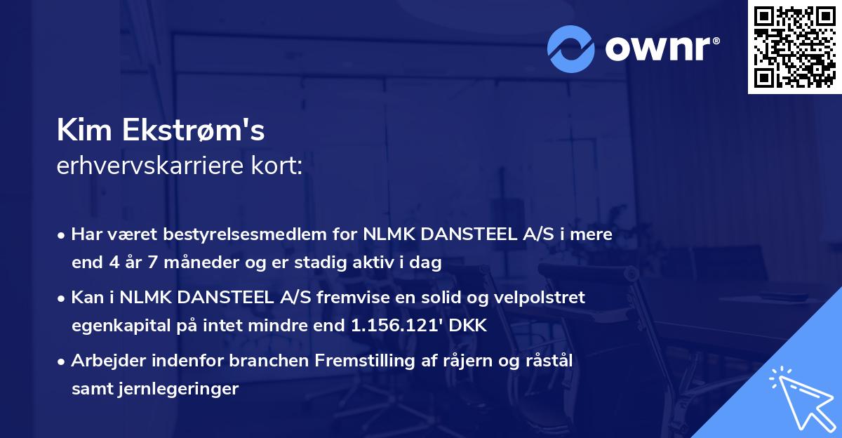 Kim Ekstrøm's erhvervskarriere kort