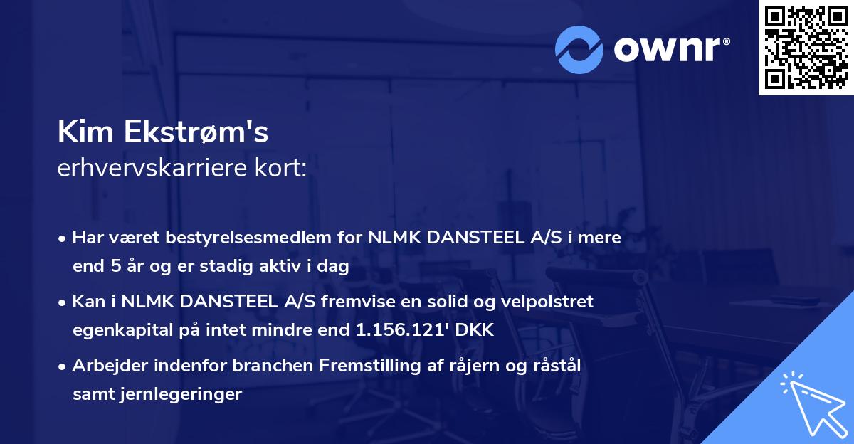 Kim Ekstrøm's erhvervskarriere kort
