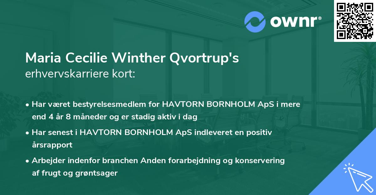 Maria Cecilie Winther Qvortrup's erhvervskarriere kort