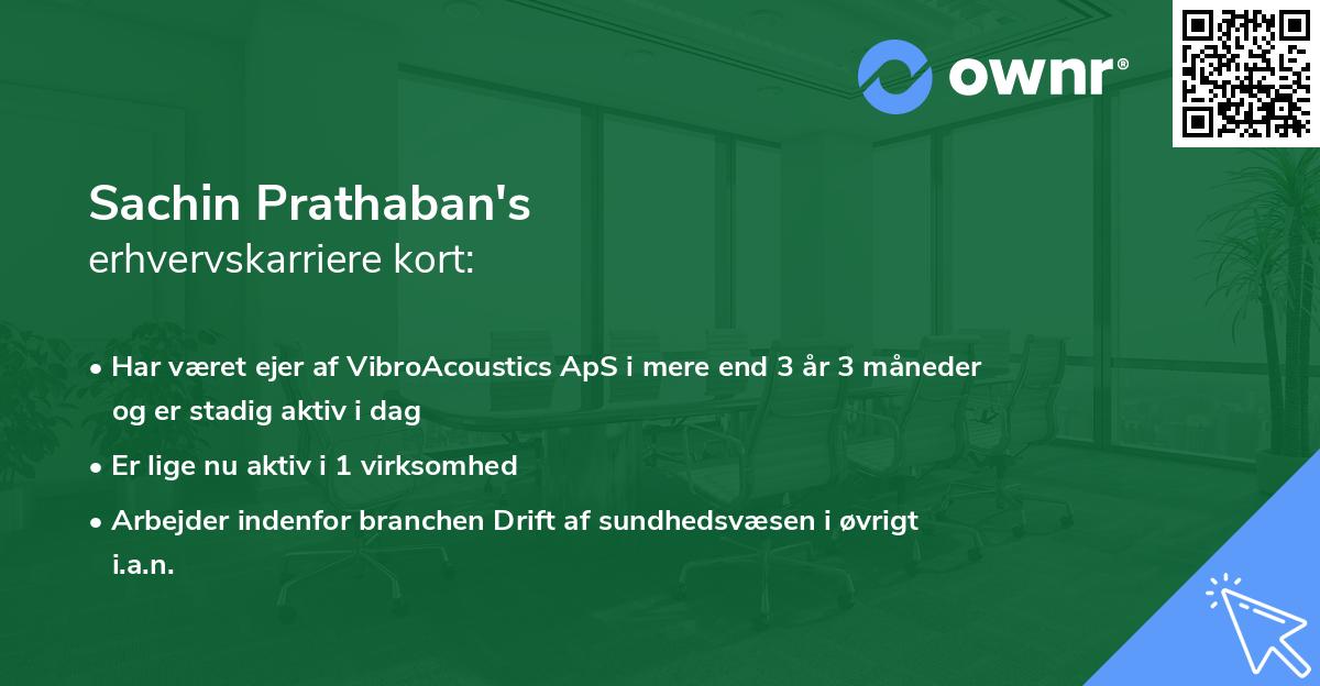 Sachin Prathaban's erhvervskarriere kort