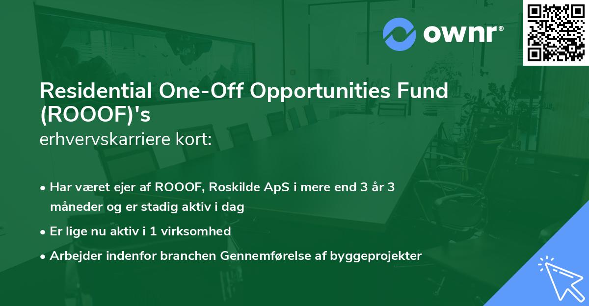 Residential One-Off Opportunities Fund (ROOOF)'s erhvervskarriere kort