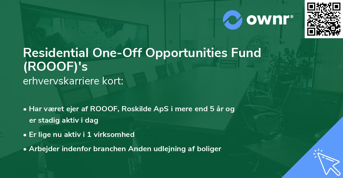Residential One-Off Opportunities Fund (ROOOF)'s erhvervskarriere kort