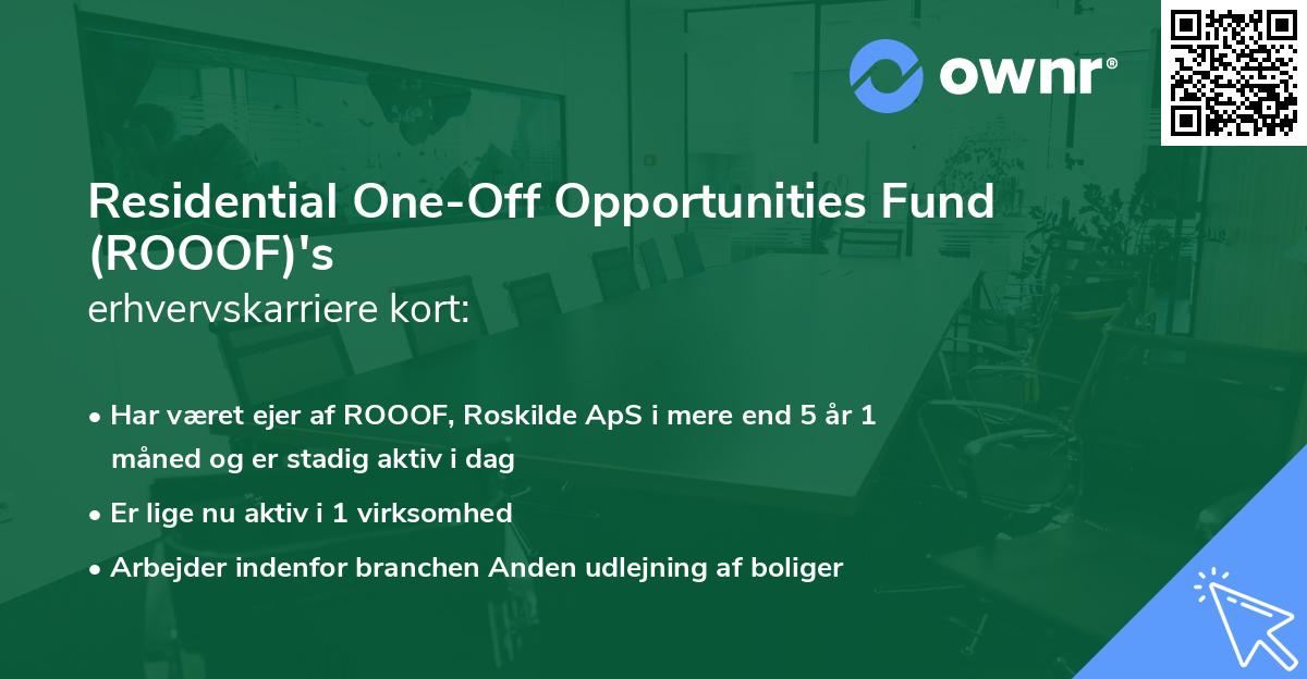 Residential One-Off Opportunities Fund (ROOOF)'s erhvervskarriere kort