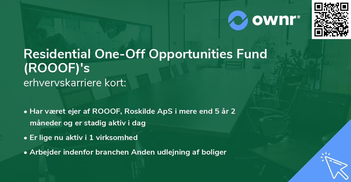 Residential One-Off Opportunities Fund (ROOOF)'s erhvervskarriere kort