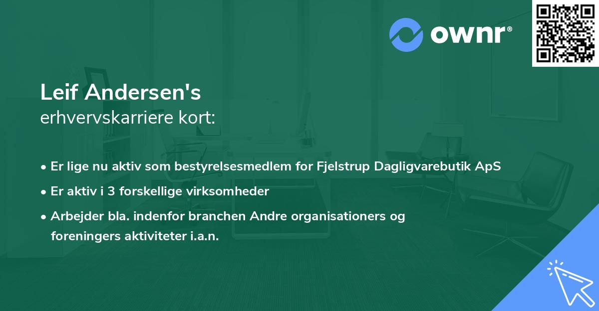 Leif Andersen's erhvervskarriere kort
