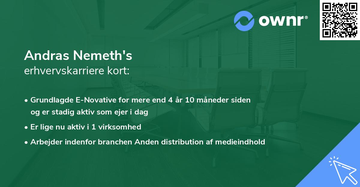 Andras Nemeth's erhvervskarriere kort