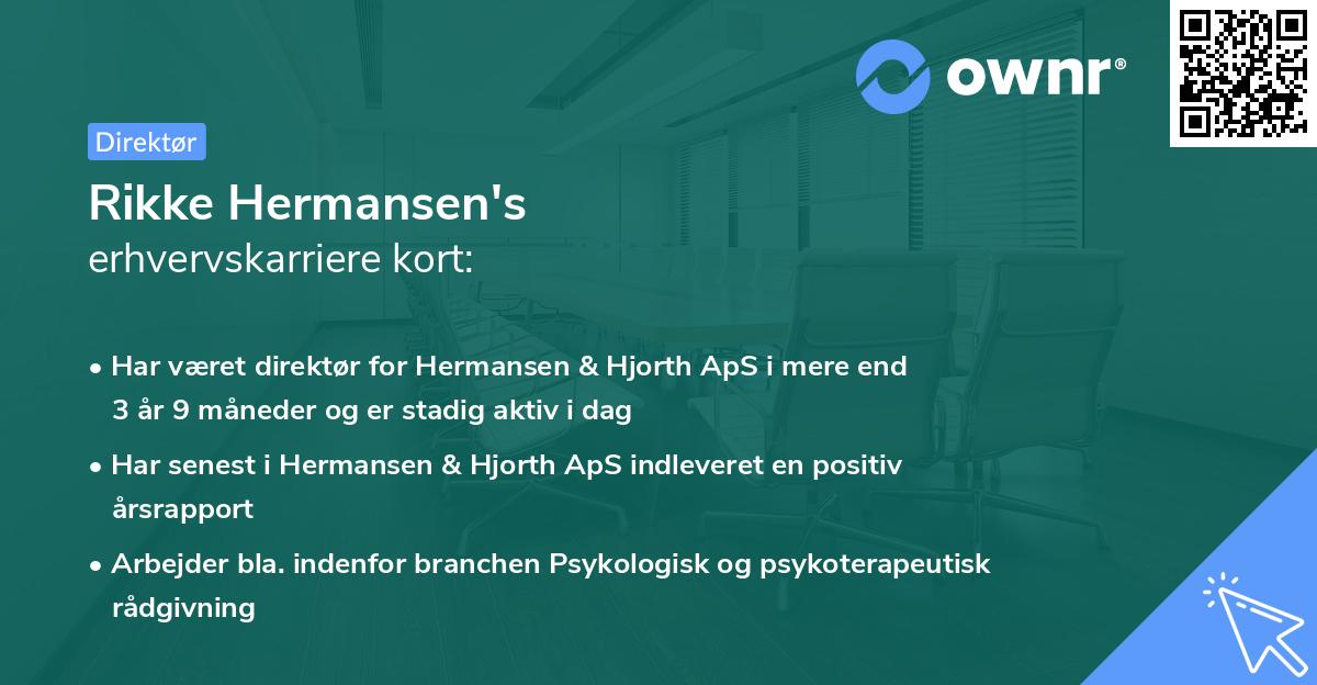 Rikke Hermansen's erhvervskarriere kort