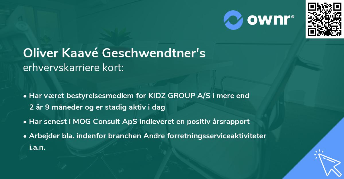 Oliver Kaavé Geschwendtner's erhvervskarriere kort
