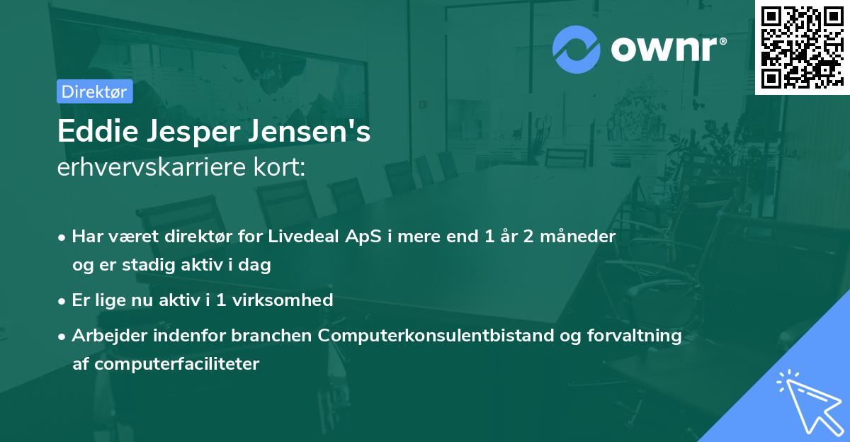 Eddie Jesper Jensen's erhvervskarriere kort
