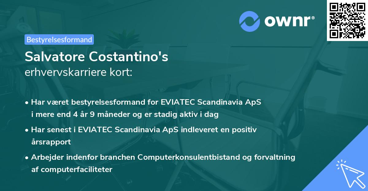 Salvatore Costantino's erhvervskarriere kort