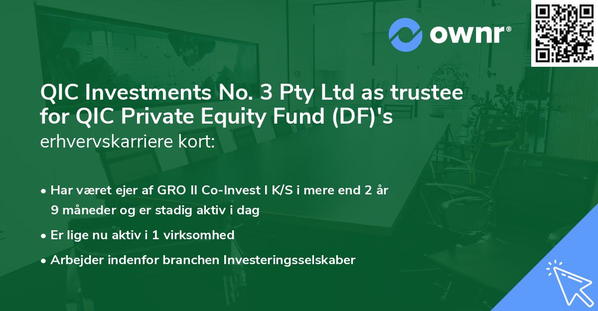 QIC Investments No. 3 Pty Ltd as trustee for QIC Private Equity Fund (DF)'s erhvervskarriere kort