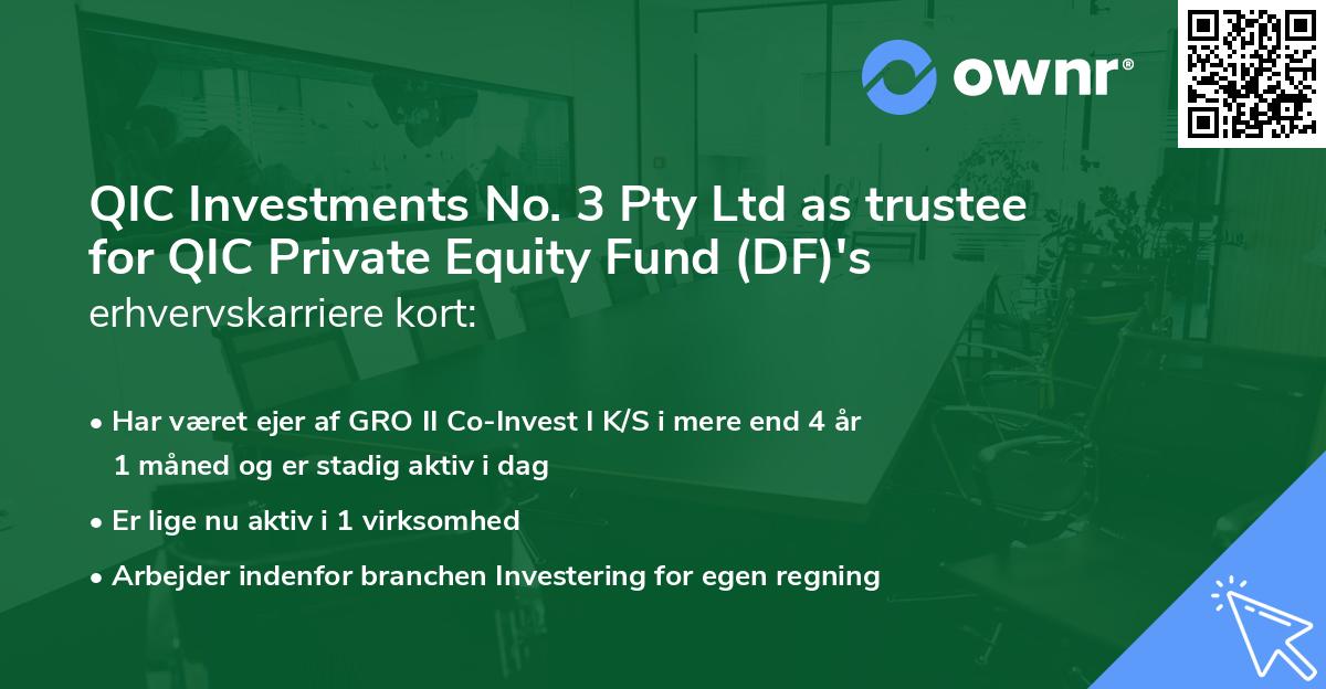 QIC Investments No. 3 Pty Ltd as trustee for QIC Private Equity Fund (DF)'s erhvervskarriere kort