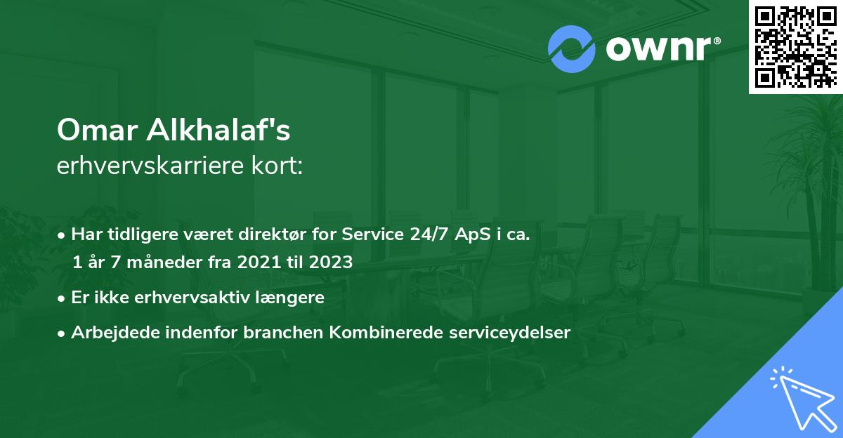 Omar Alkhalaf's erhvervskarriere kort