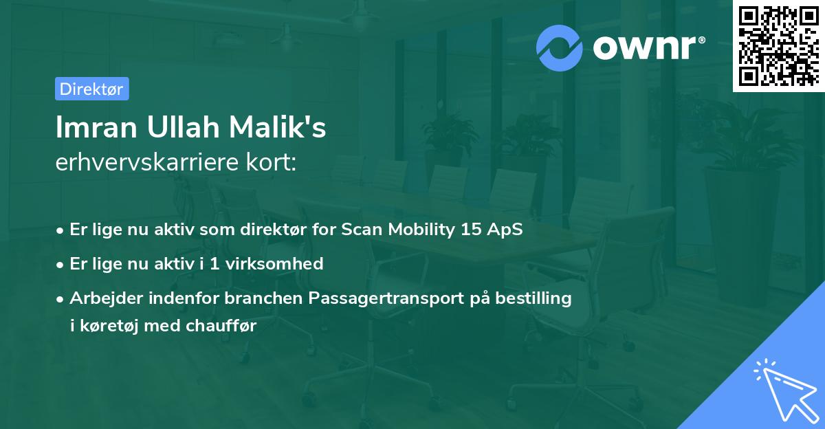 Imran Ullah Malik's erhvervskarriere kort