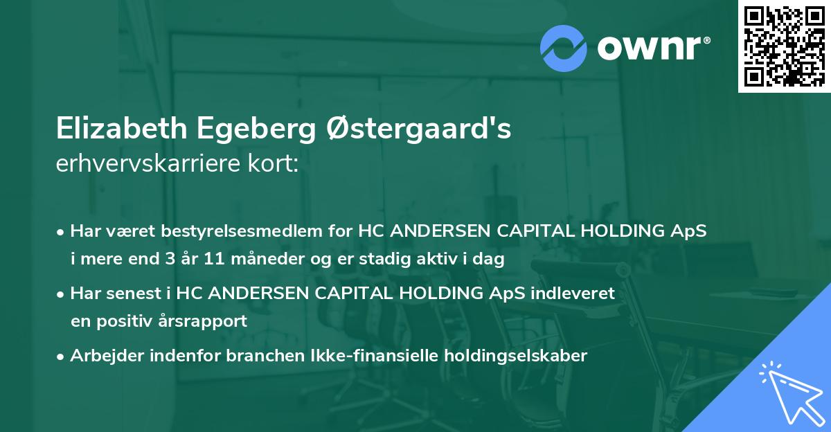 Elizabeth Egeberg Østergaard's erhvervskarriere kort