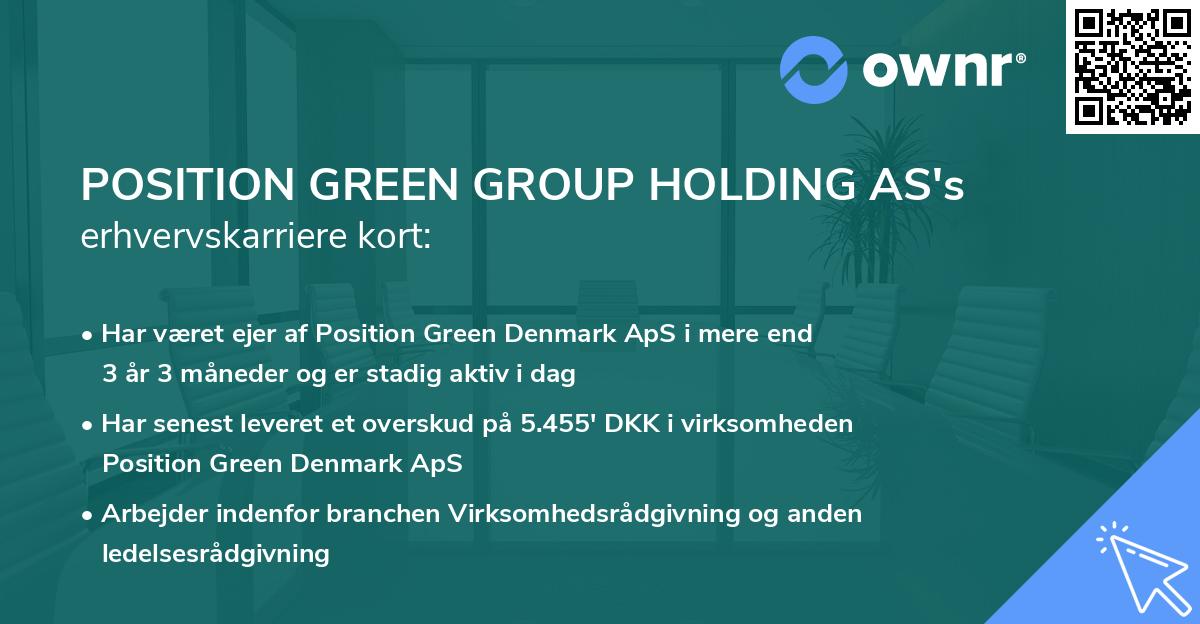 POSITION GREEN GROUP HOLDING AS's erhvervskarriere kort