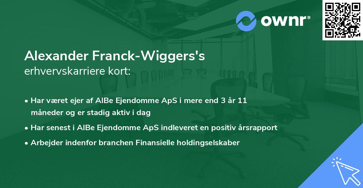 Alexander Franck-Wiggers's erhvervskarriere kort