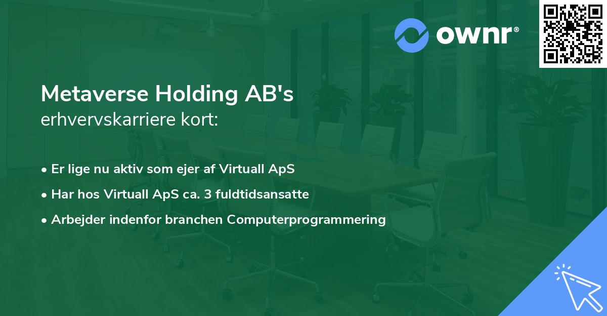 Metaverse Holding AB's erhvervskarriere kort