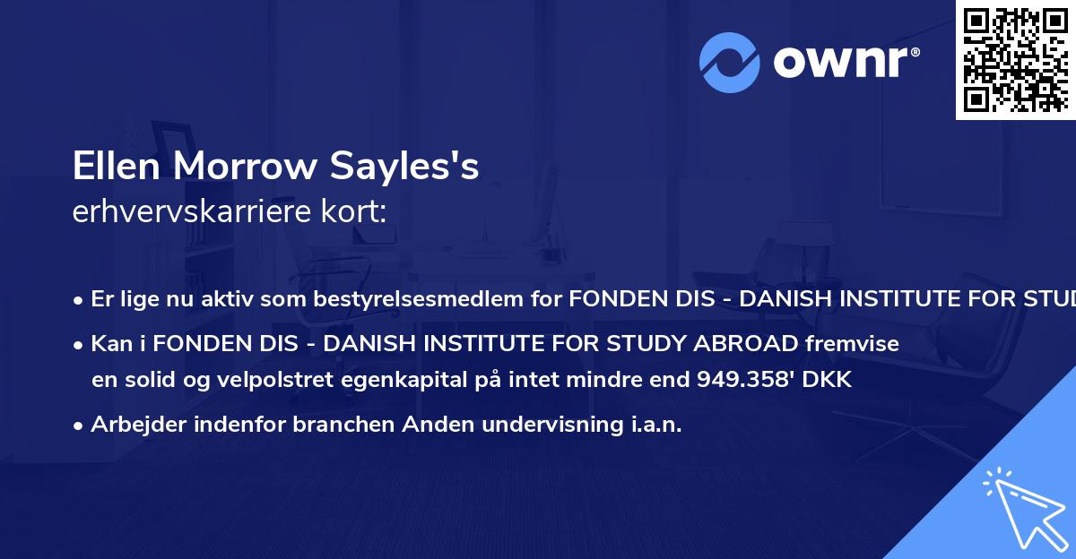 Ellen Morrow Sayles's erhvervskarriere kort