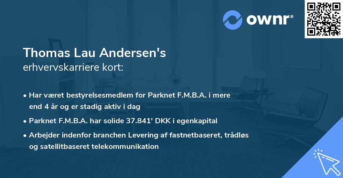 Thomas Lau Andersen's erhvervskarriere kort