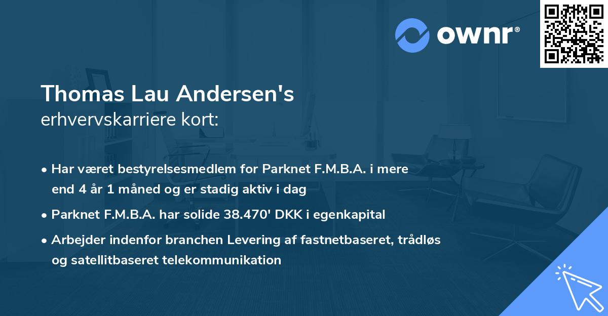 Thomas Lau Andersen's erhvervskarriere kort