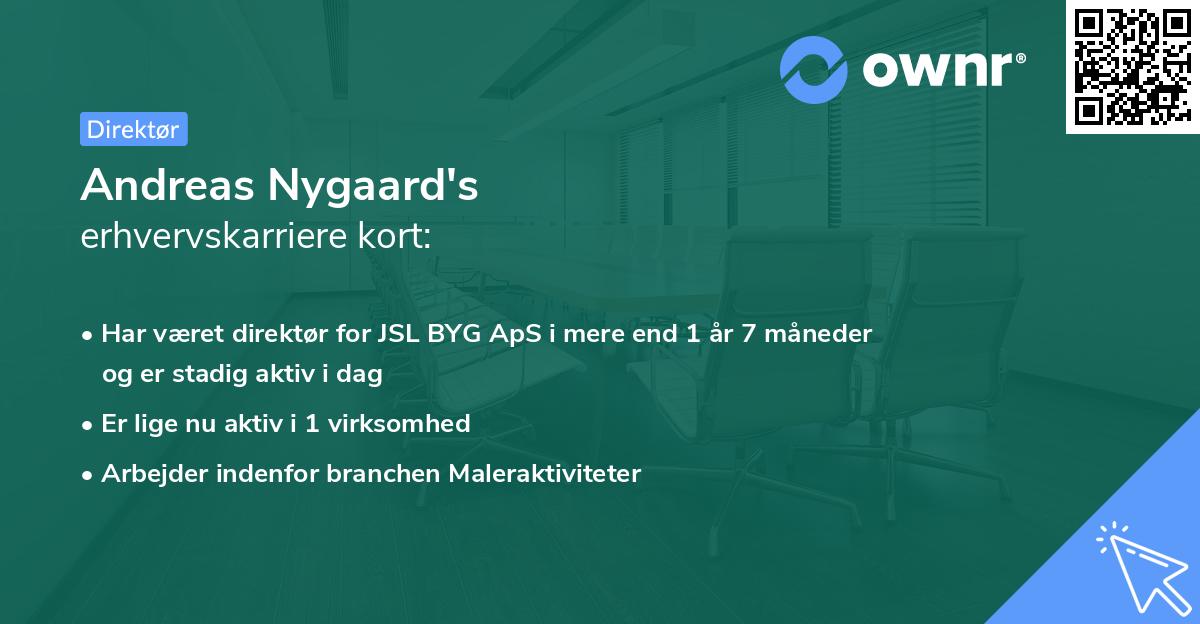 Andreas Nygaard's erhvervskarriere kort