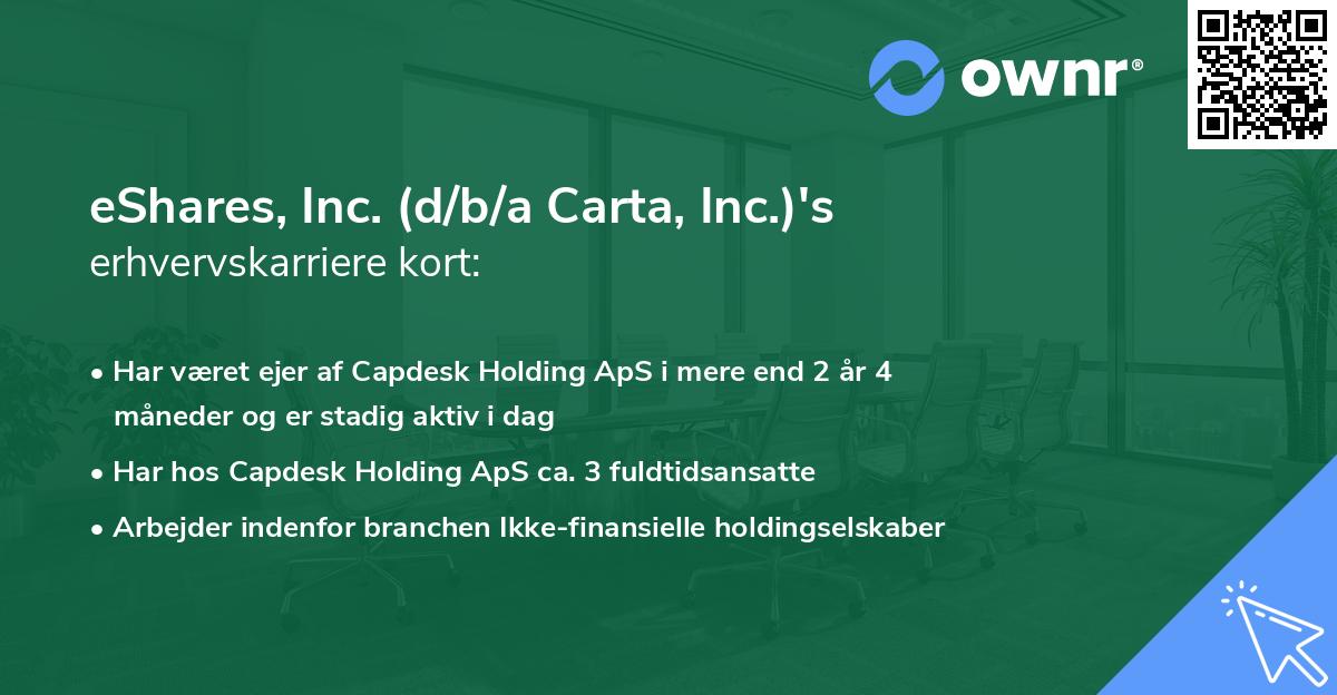 eShares, Inc. (d/b/a Carta, Inc.)'s erhvervskarriere kort