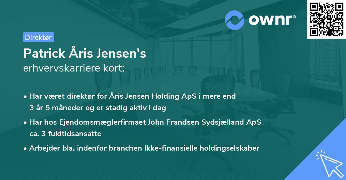 Patrick Åris Jensen's erhvervskarriere kort