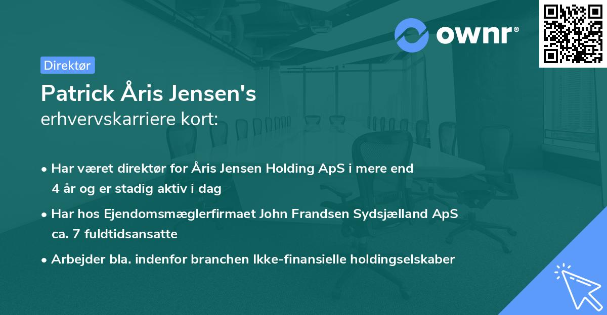 Patrick Åris Jensen's erhvervskarriere kort