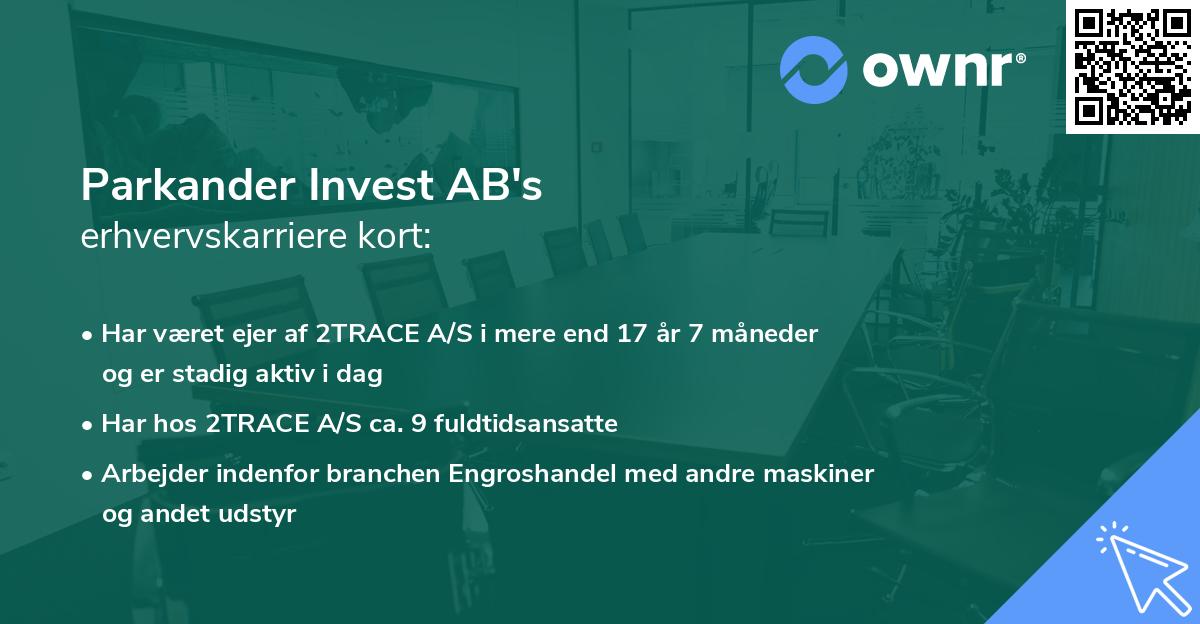 Parkander Invest AB's erhvervskarriere kort