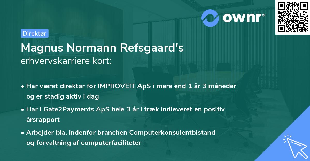 Magnus Normann Refsgaard's erhvervskarriere kort