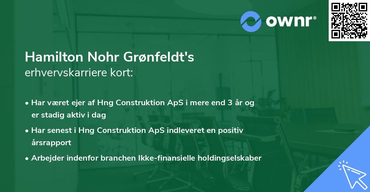 Hamilton Nohr Grønfeldt's erhvervskarriere kort