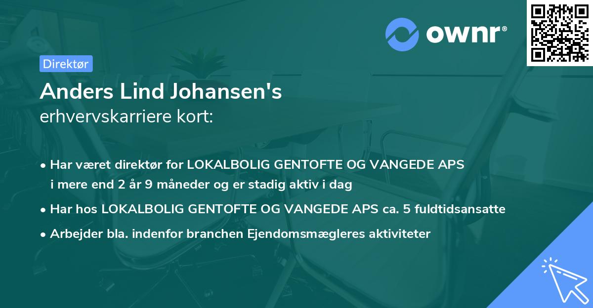 Anders Lind Johansen's erhvervskarriere kort