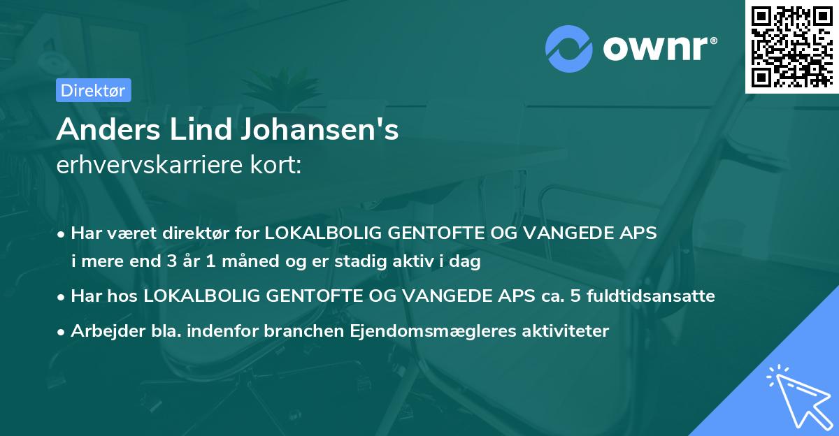 Anders Lind Johansen's erhvervskarriere kort