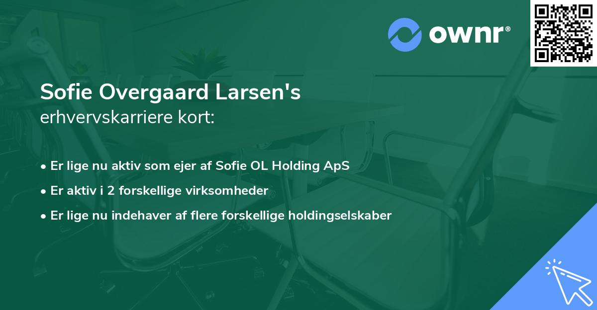 Sofie Overgaard Larsen's erhvervskarriere kort