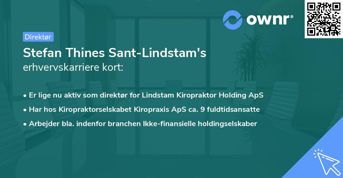 Stefan Thines Sant-Lindstam's erhvervskarriere kort