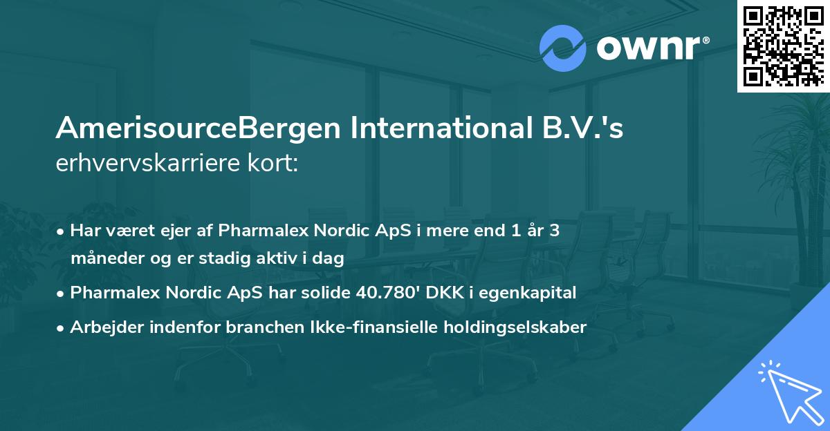 AmerisourceBergen International B.V.'s erhvervskarriere kort