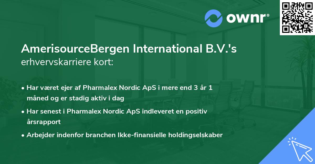AmerisourceBergen International B.V.'s erhvervskarriere kort