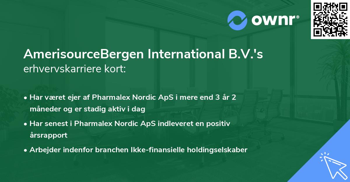 AmerisourceBergen International B.V.'s erhvervskarriere kort