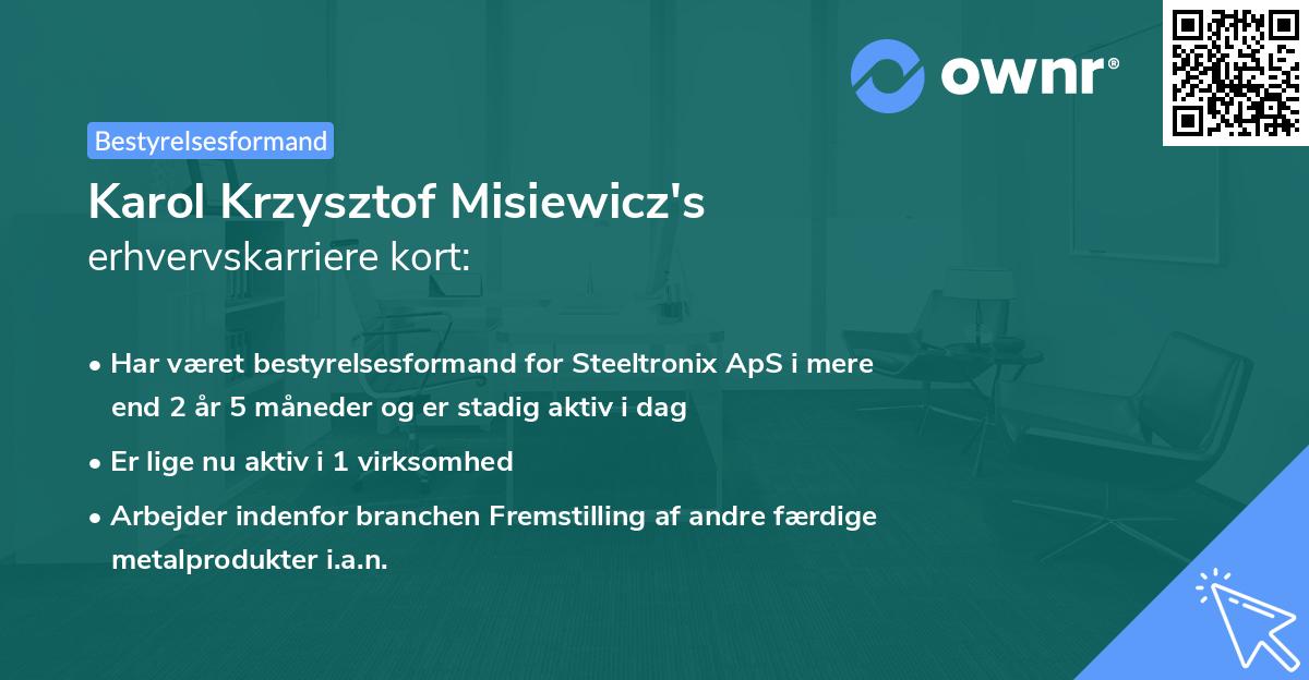 Karol Krzysztof Misiewicz's erhvervskarriere kort