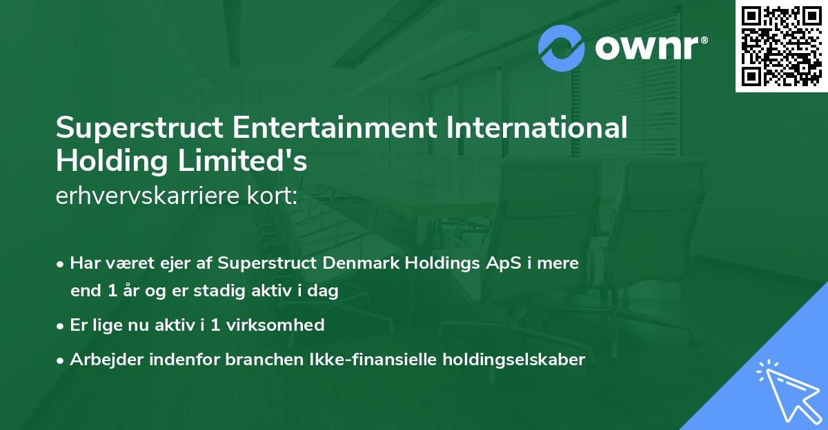 Superstruct Entertainment International Holding Limited's erhvervskarriere kort