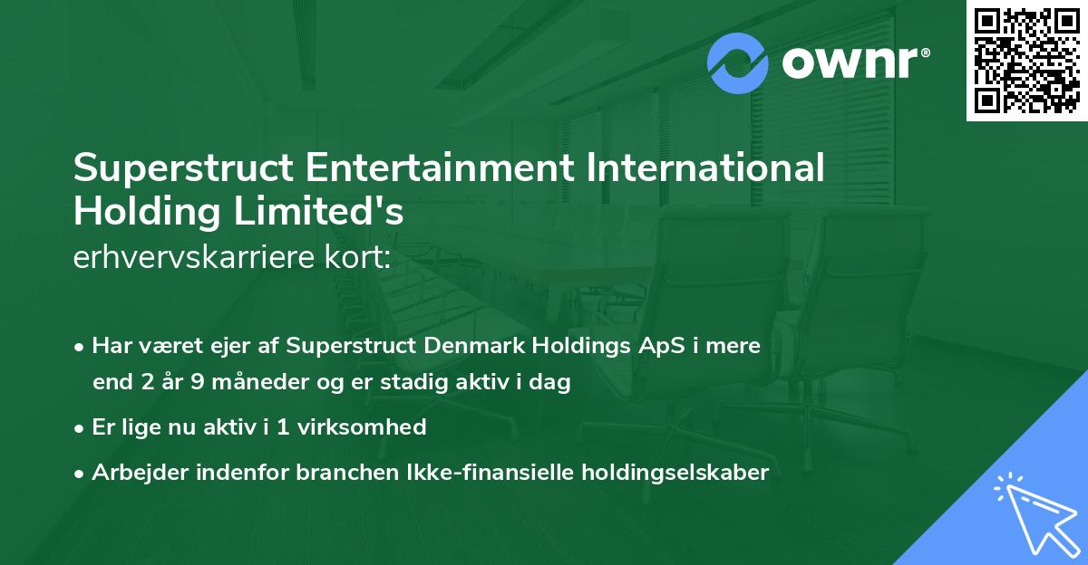 Superstruct Entertainment International Holding Limited's erhvervskarriere kort