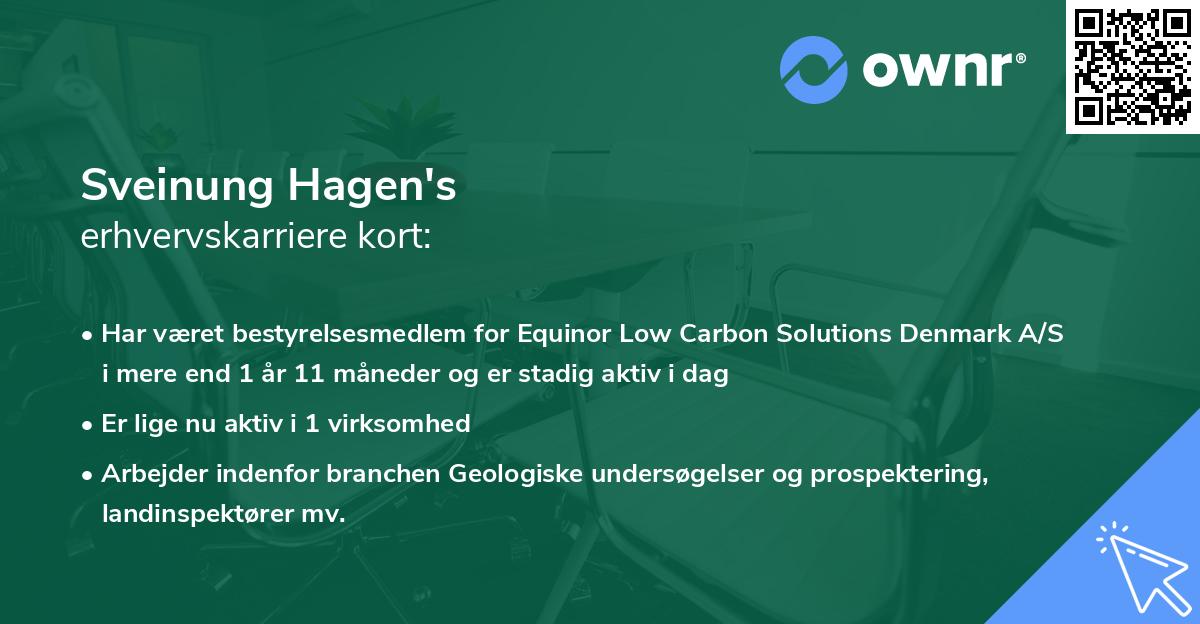 Sveinung Hagen's erhvervskarriere kort