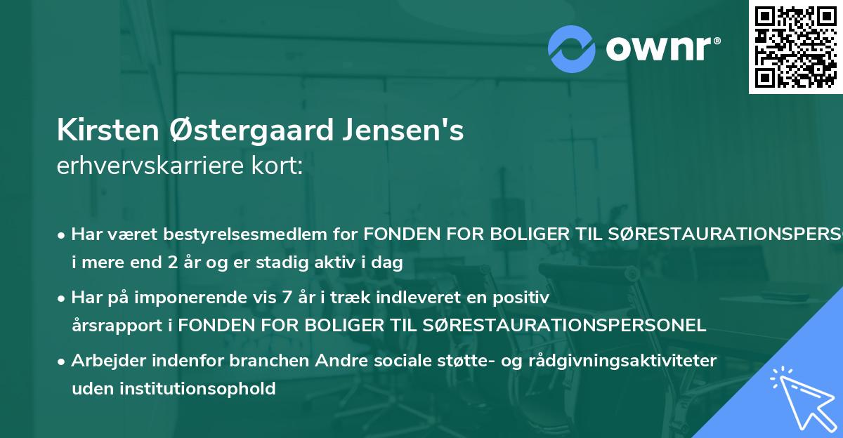 Kirsten Østergaard Jensen's erhvervskarriere kort