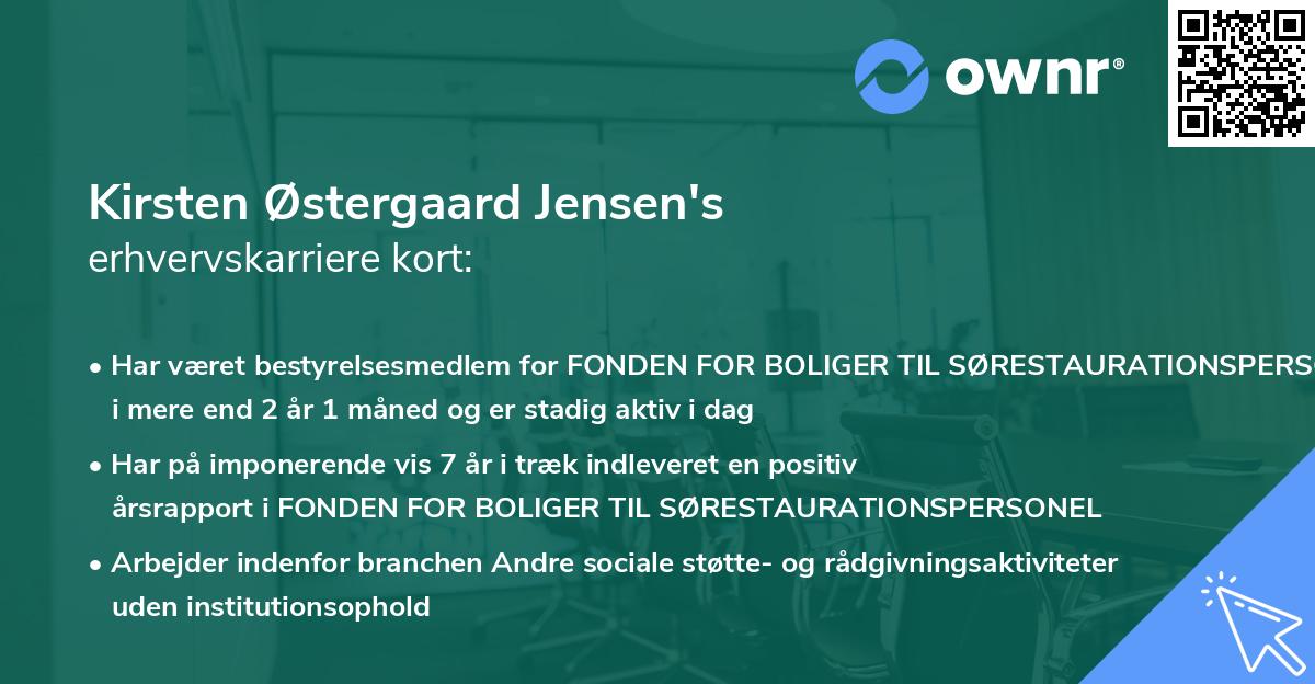 Kirsten Østergaard Jensen's erhvervskarriere kort