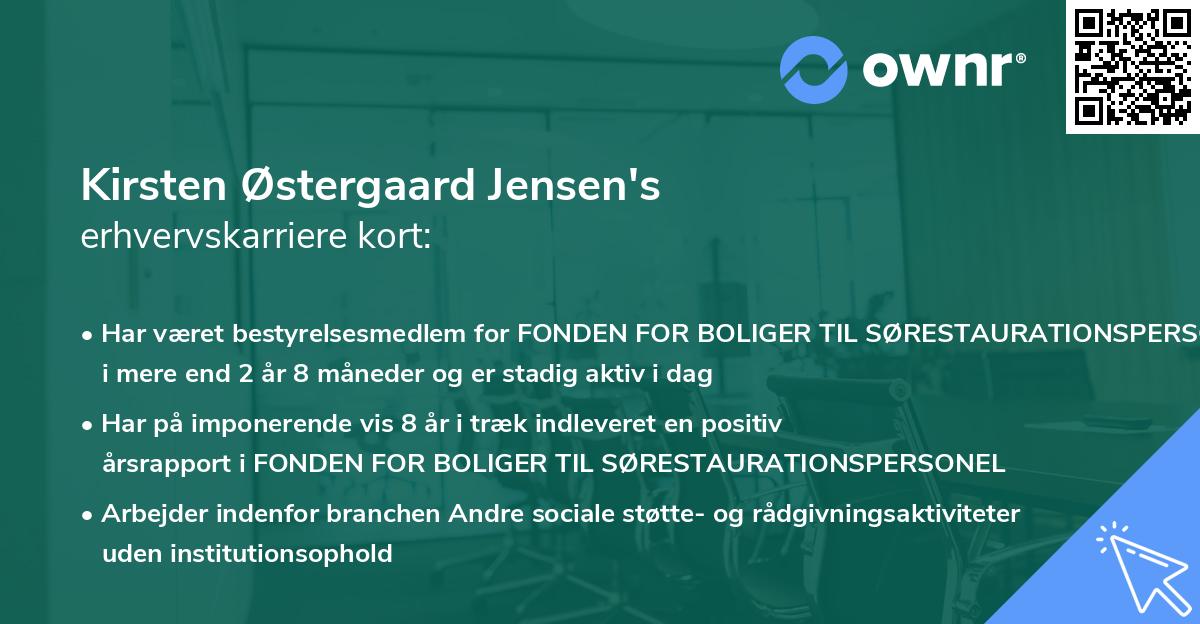 Kirsten Østergaard Jensen's erhvervskarriere kort